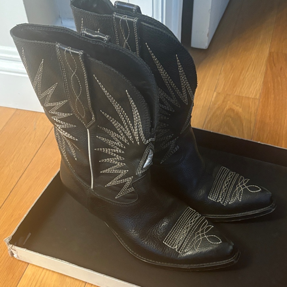 Golden Goose Wish Star Cowboy Boots with Embroidered Design size 37